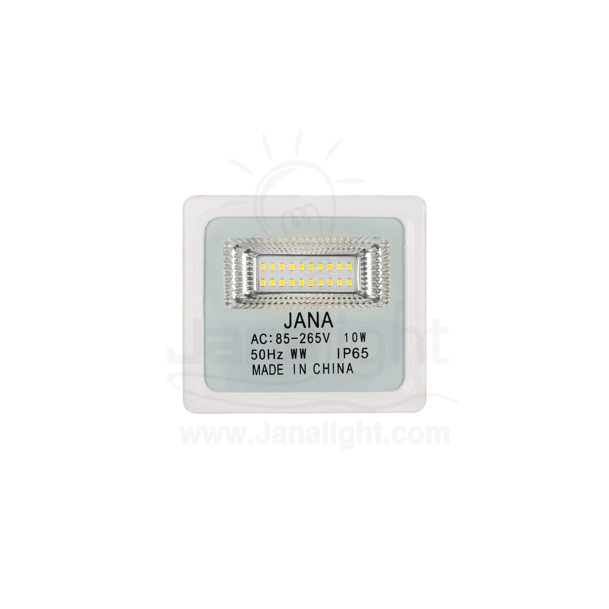 كشاف فلود لايت خارجي جنى لايت جسم ابيض اضاءة وورم 10 W Outside Warm 10 Watt Flood Light White Body